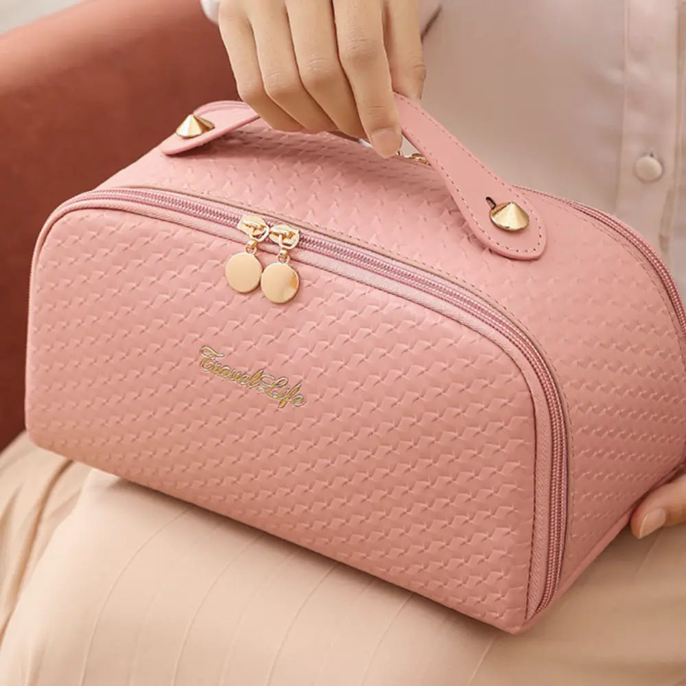 grand trousse de toilette femme luxe rose