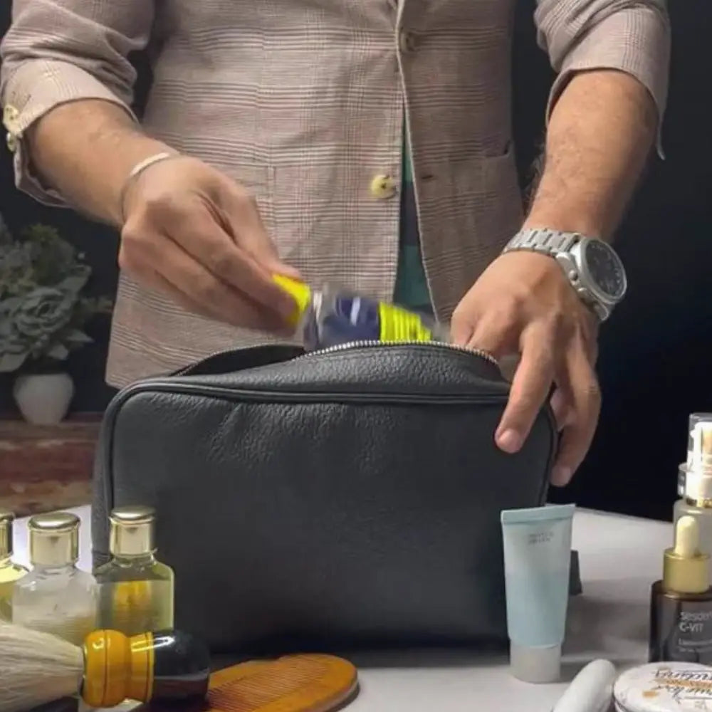 grande trousse de toilette homme luxe noir