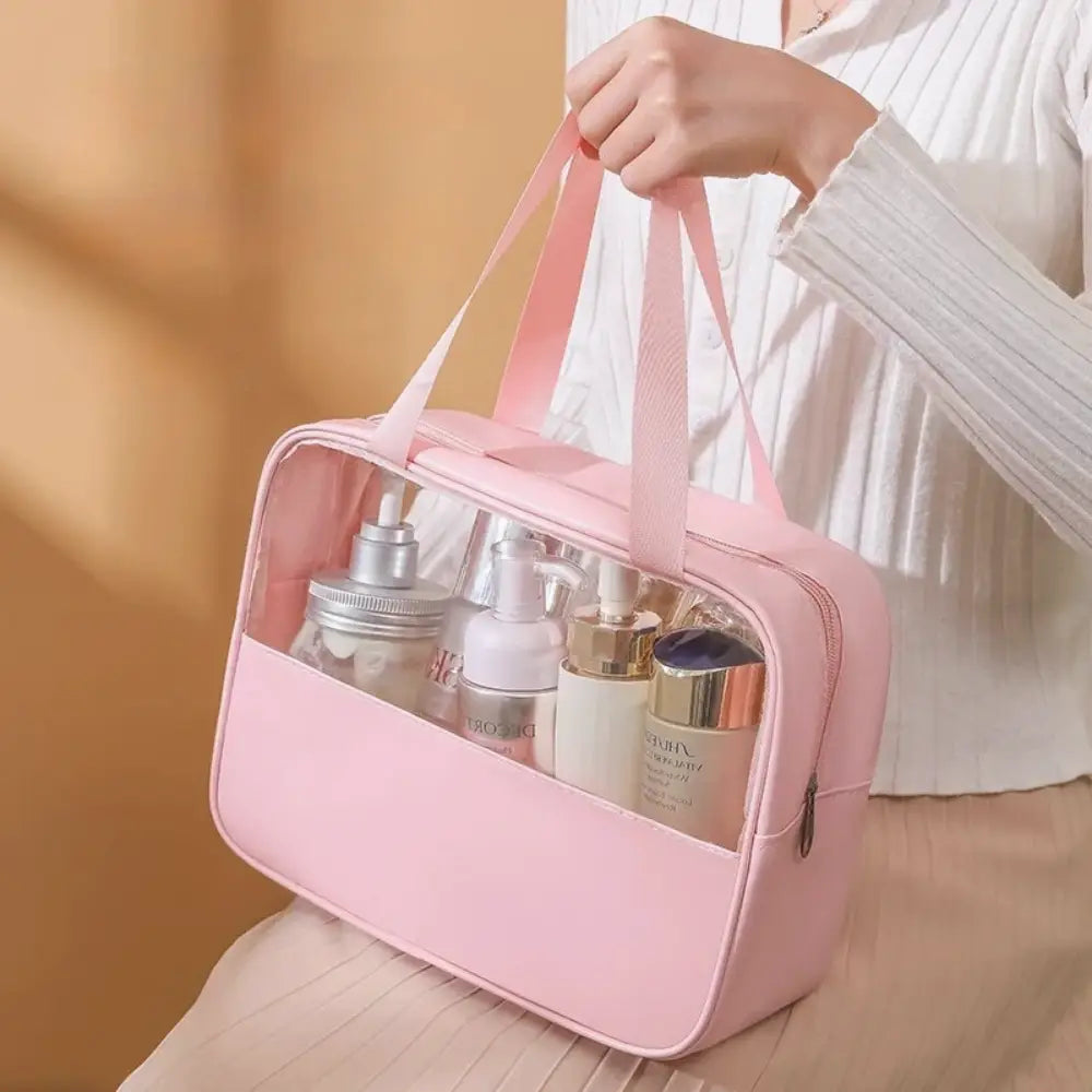 grande trousse de toilette transparente avec anse Image