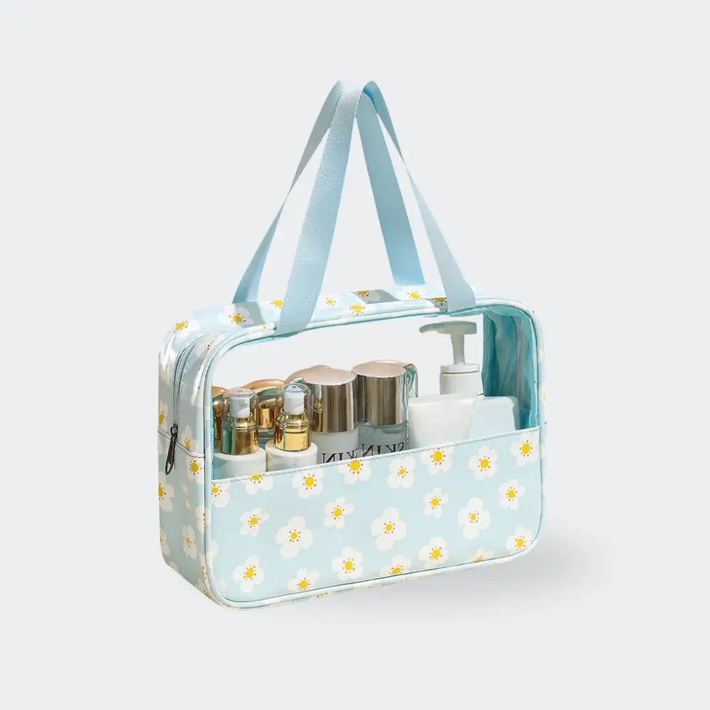 grande trousse de toilettes fond blanc vert
