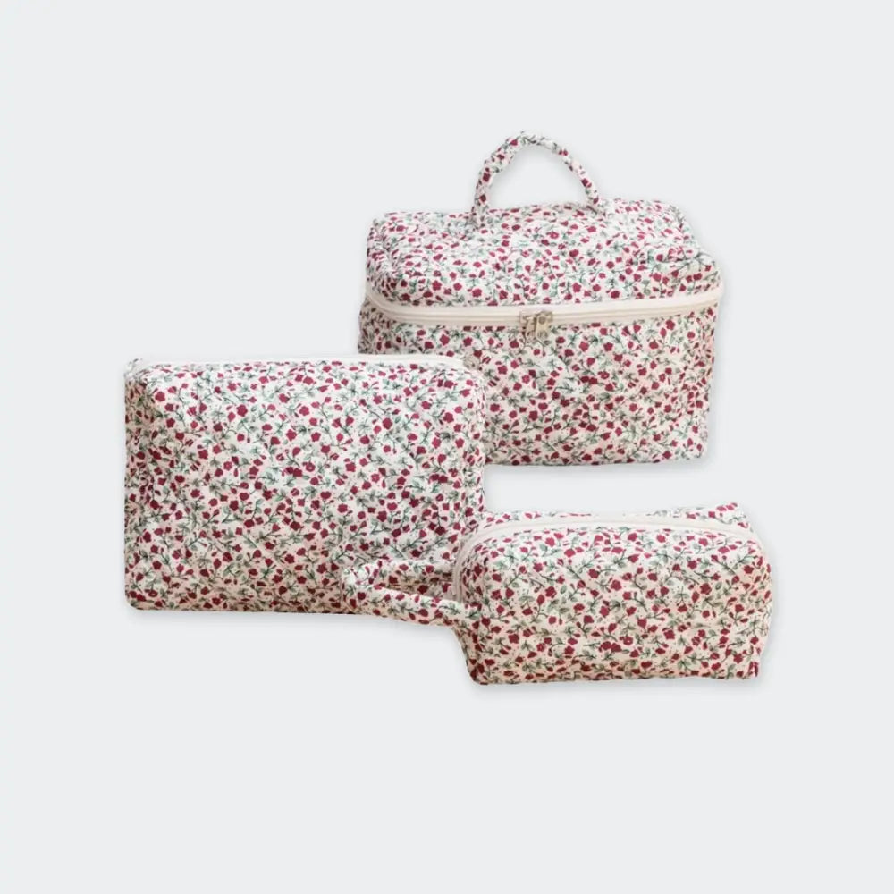 kit avion trousse de toilette rouge fond blanc