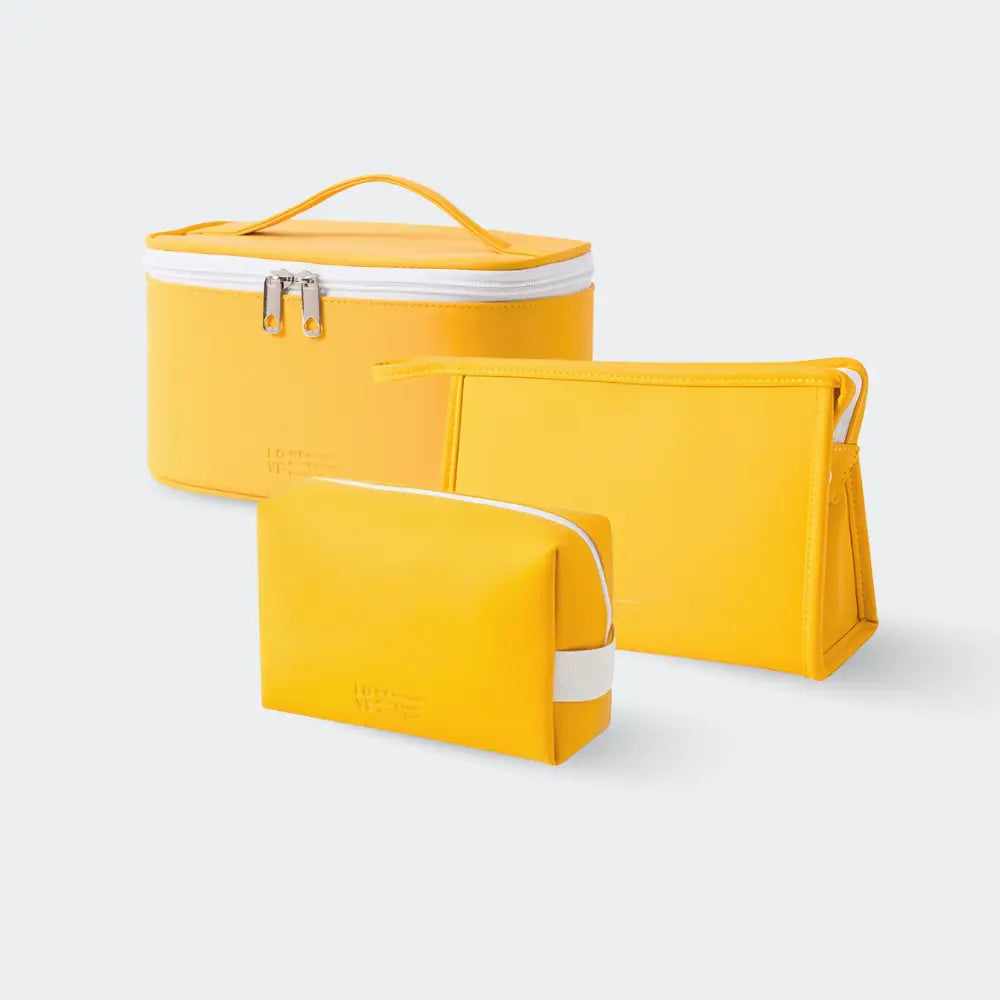 kit trousse de toilette voyage avion orange