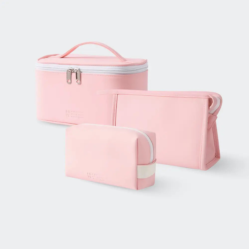 kit trousse de toilette voyage avion rose