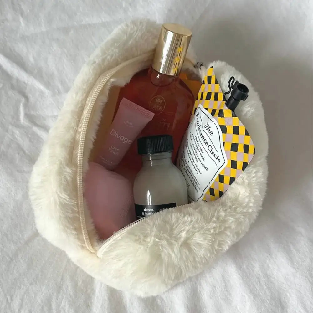 petite trousse de toilette tissu blanc Image