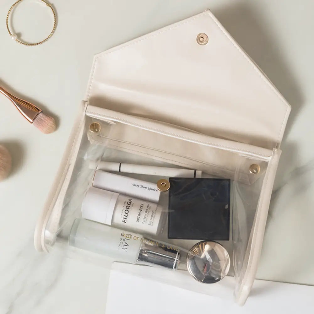 pochette trousse de toilette transparent