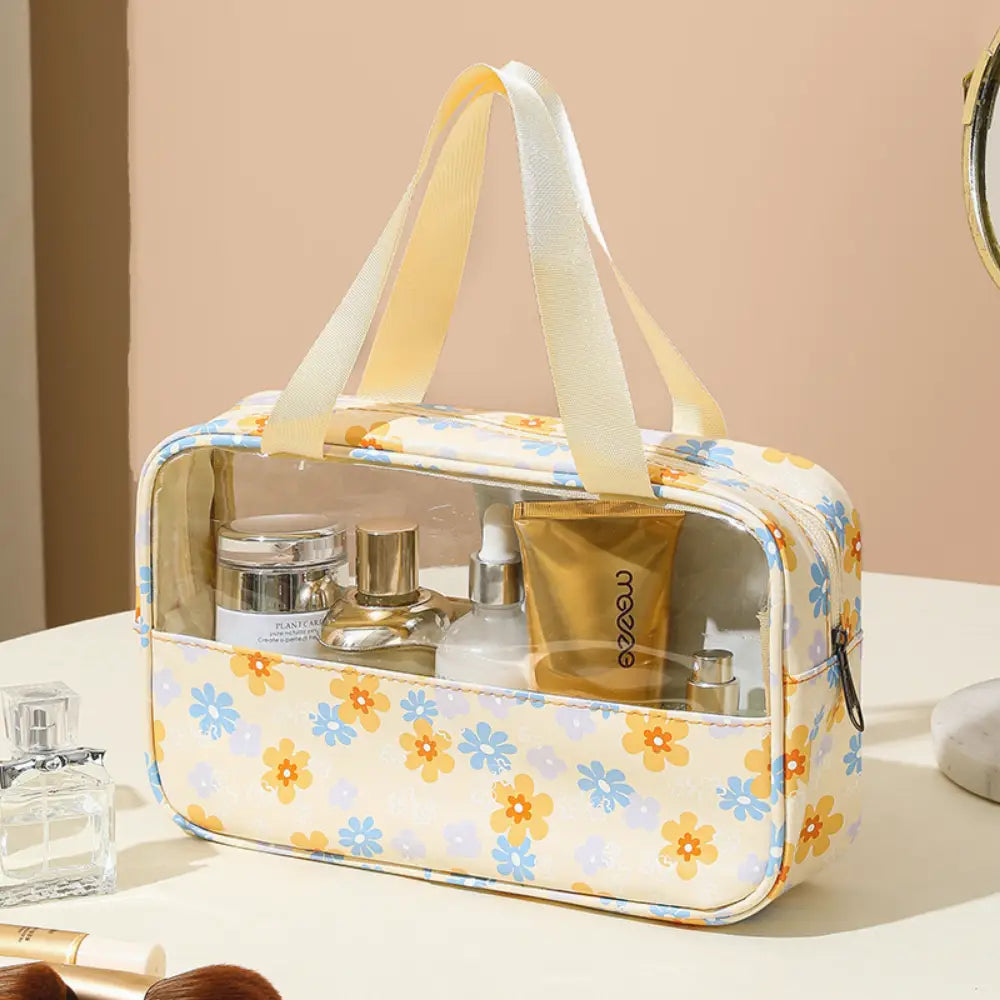 trousse de toilette a fleur jaune