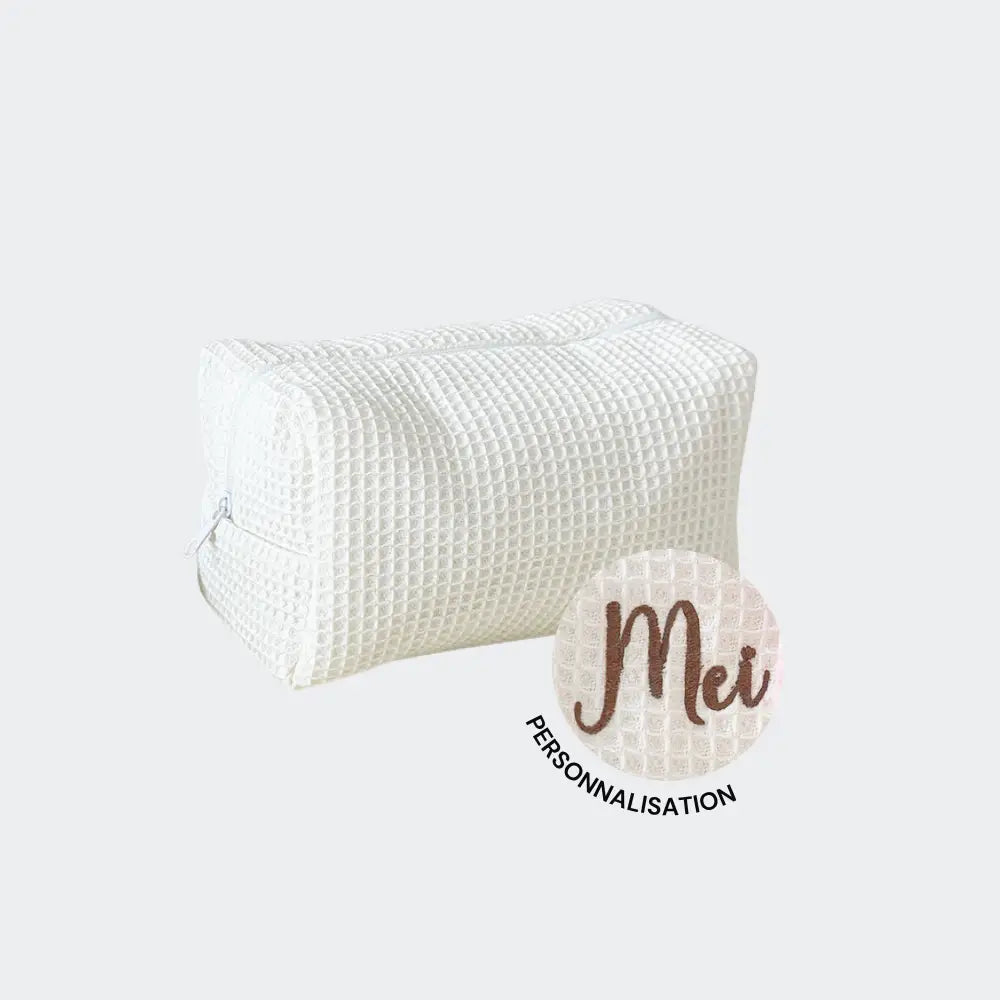 trousse de toilette bebe personnalisable blanc