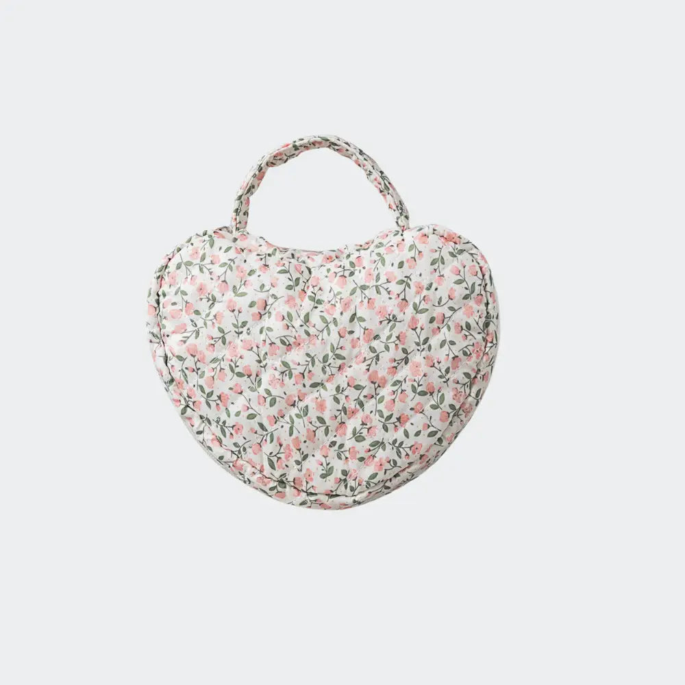 trousse de toilette coeur fleurs rose