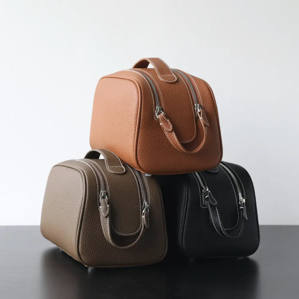 trousse de toilette cuir pour homme avec anse