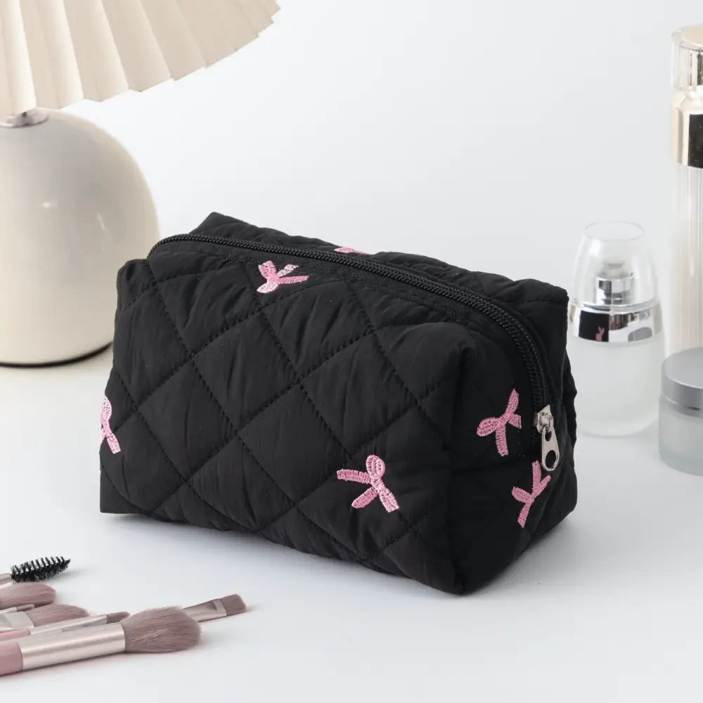 trousse de toilette en coton noir