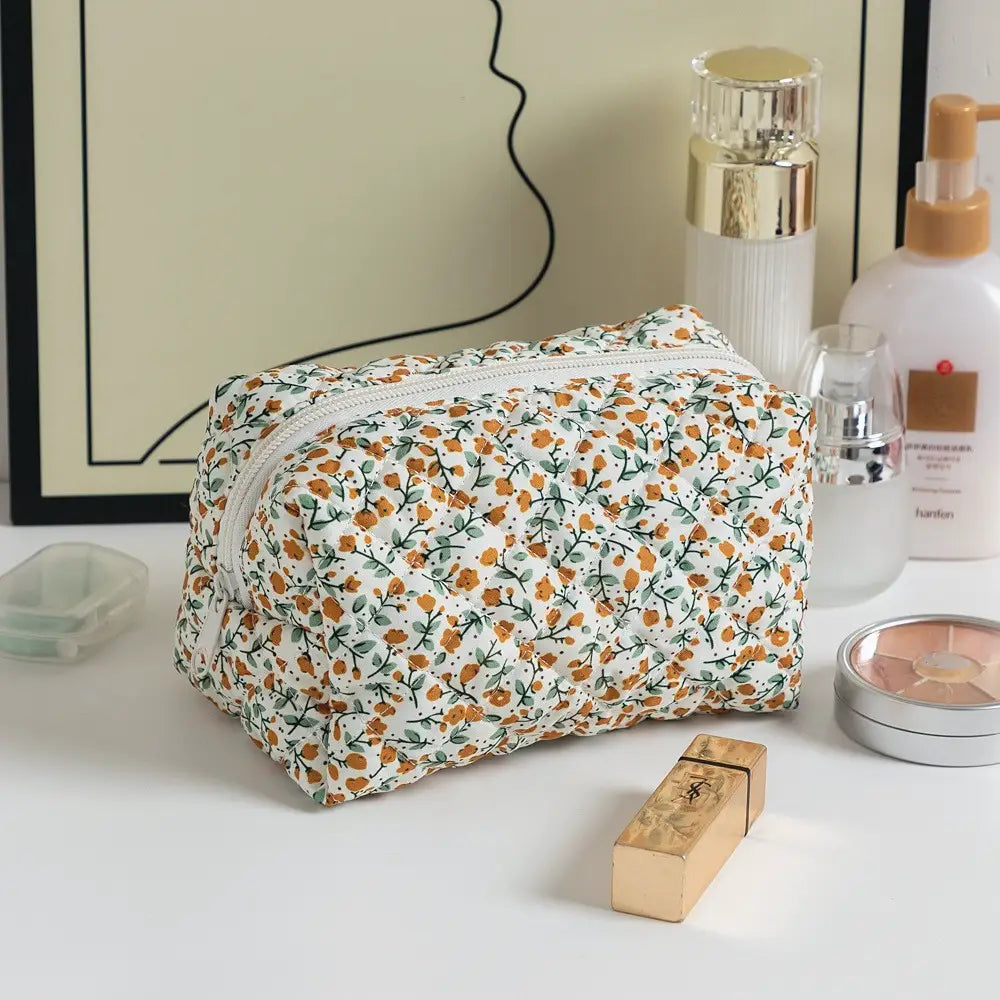 trousse de toilette en gaze de coton en fleur Image