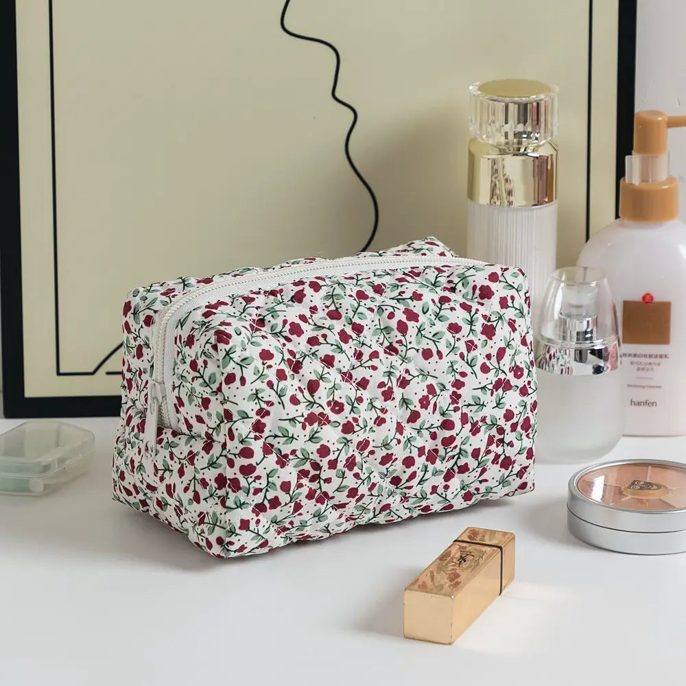 trousse de toilette en gaze de coton rouge