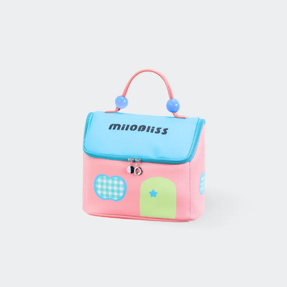 trousse de toilette enfant fille bleu fond blanc Image