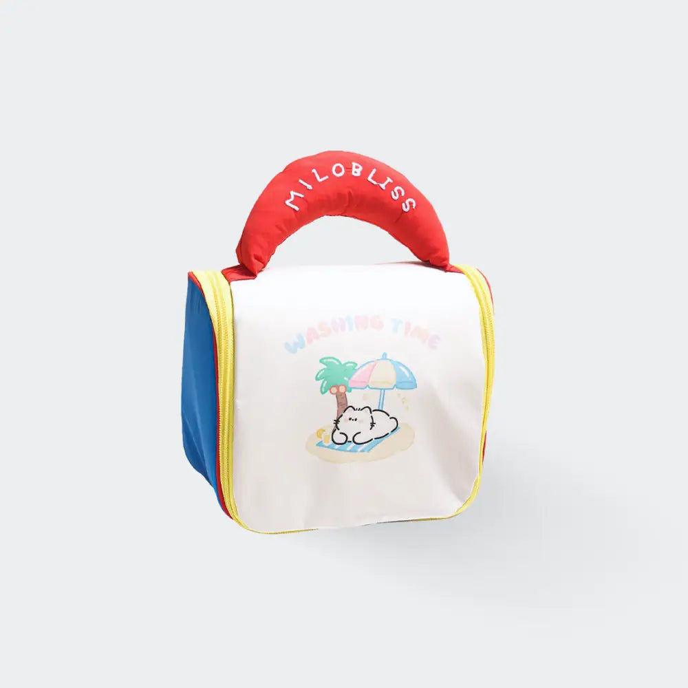 trousse de toilette enfant touge fond blanc
