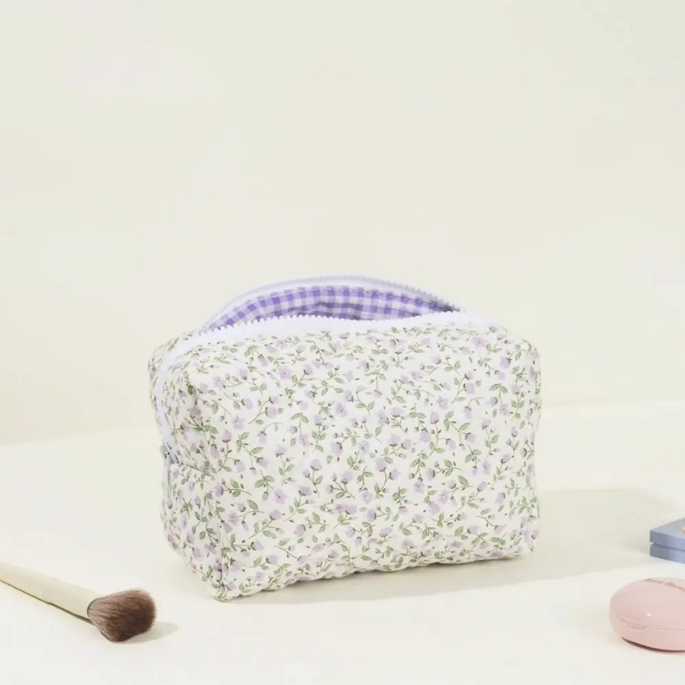 trousse de toilette fleurie violet
