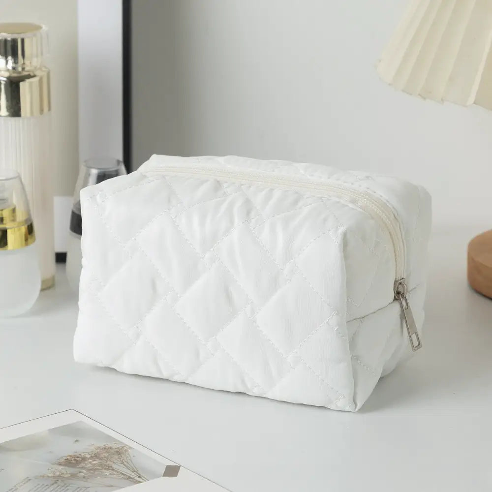 trousse de toilette gaze de coton blanc
