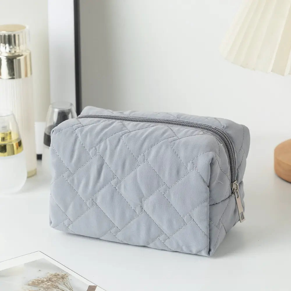 trousse de toilette gaze de coton gris