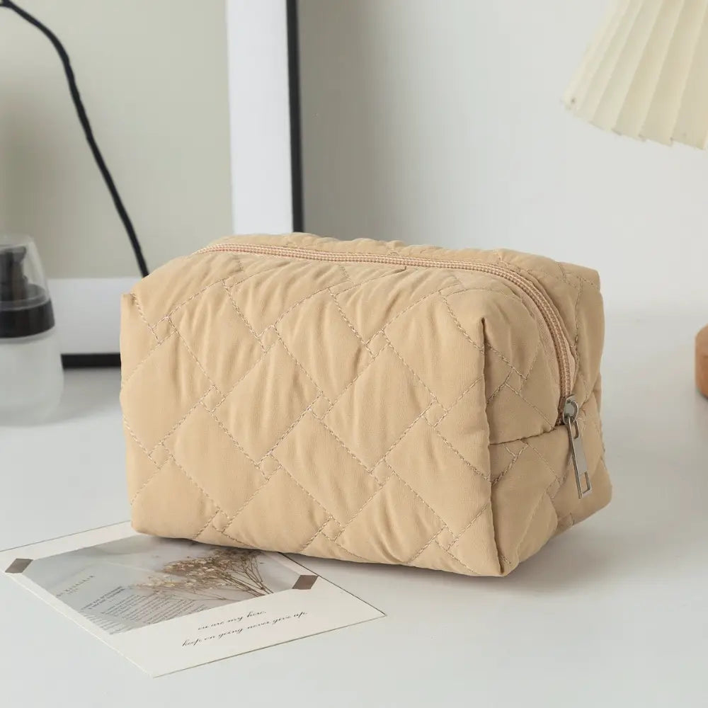 trousse de toilette gaze de coton marron