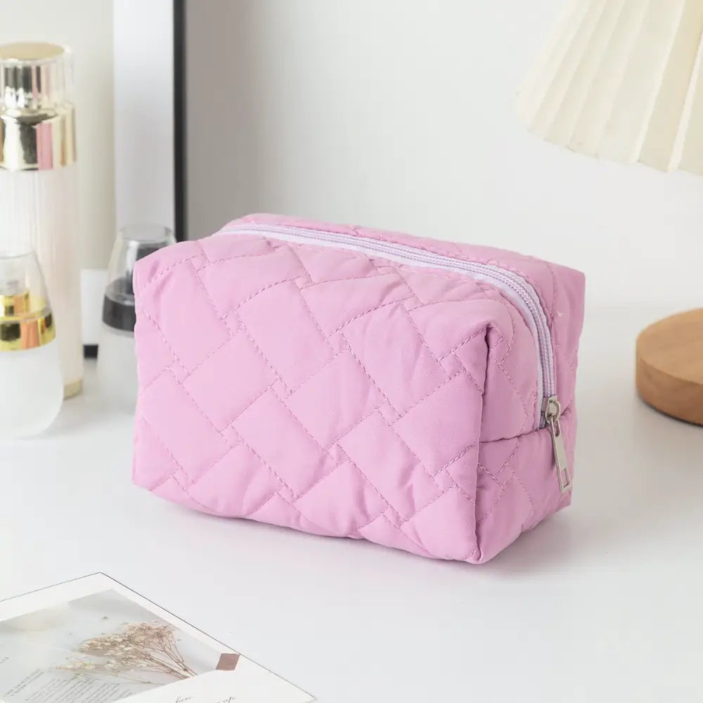 trousse de toilette gaze de coton rose