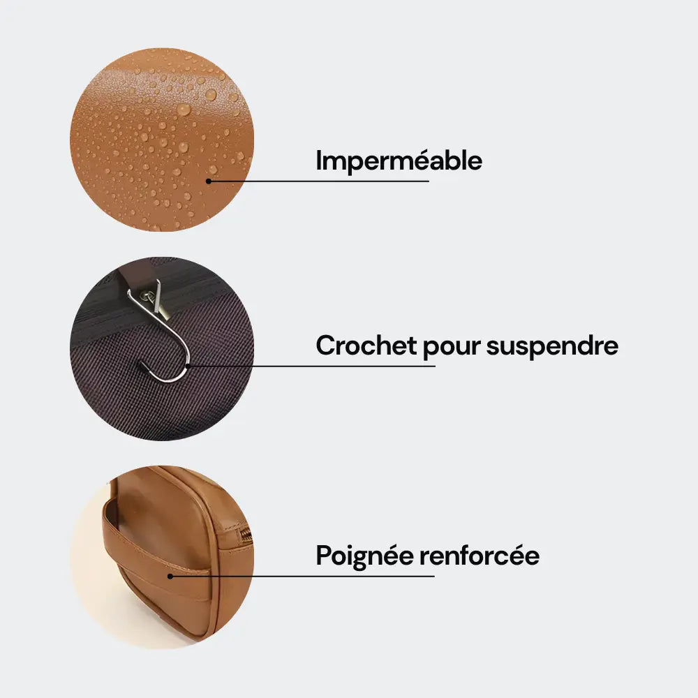 trousse de toilette homme cuir marron consignes