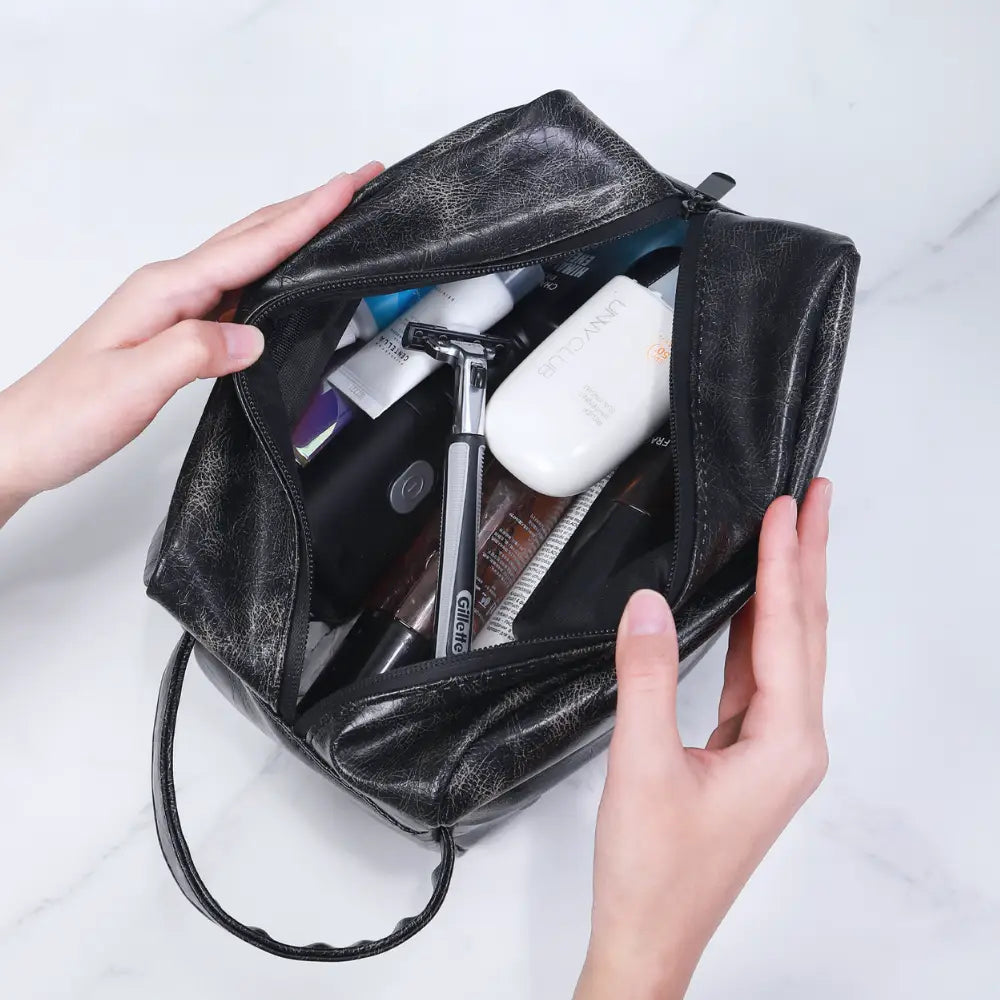 trousse de toilette homme en cuir homme Image