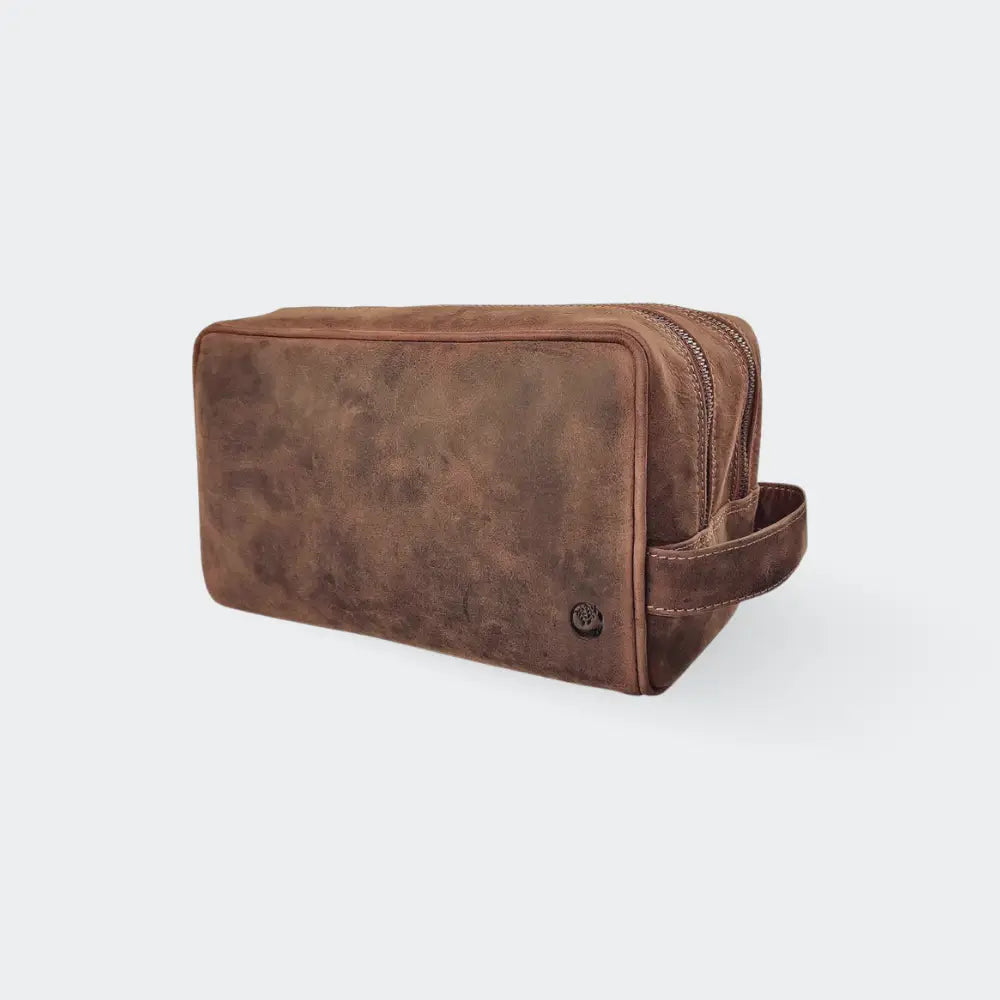 trousse de toilette homme luxe marron clair