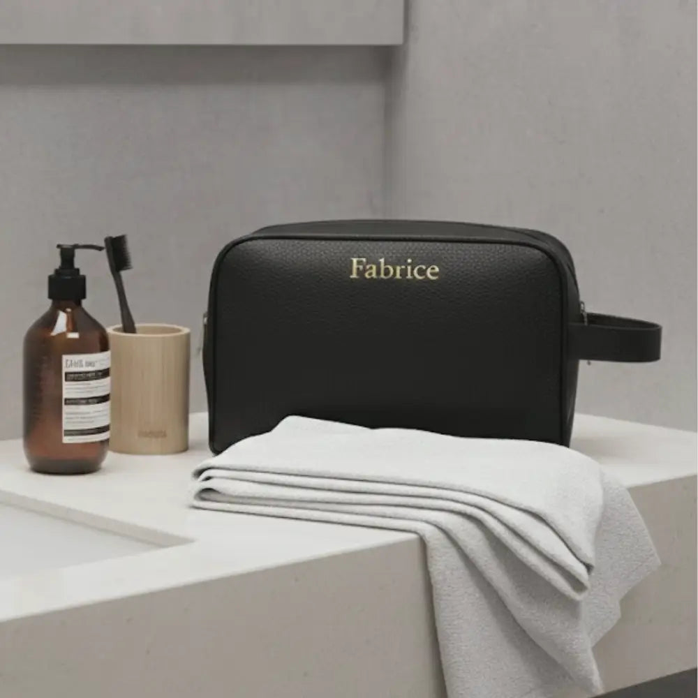 Trousse de Toilette Personnalisée Cuir Homme