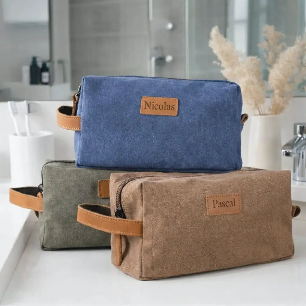 Trousse de Toilette Personnalisée Homme en Toile