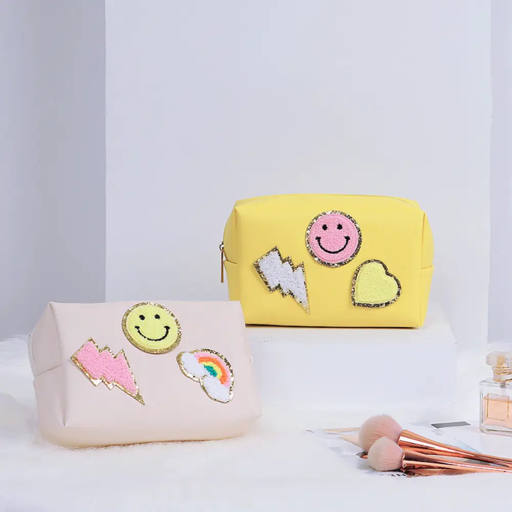 trousse de toilette tissu femme avec smiley originale Image