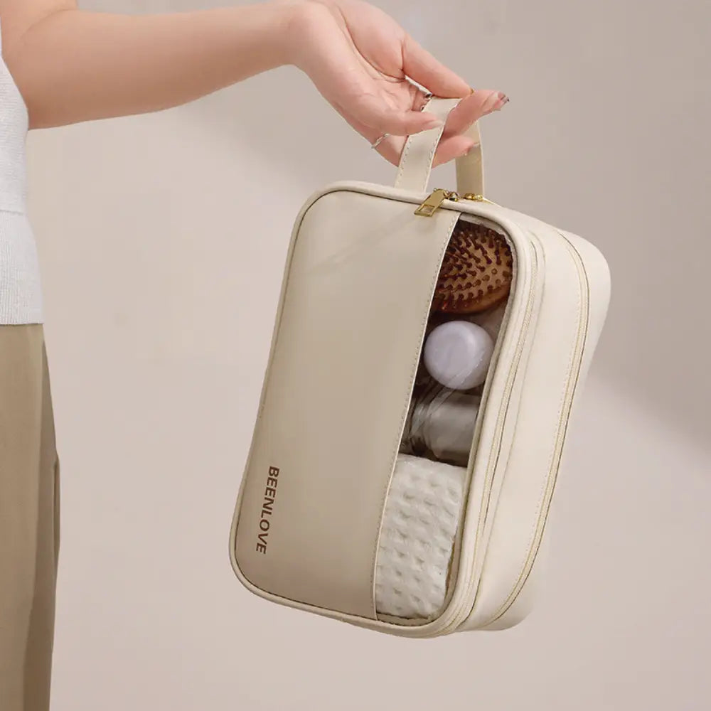 trousse de toilette transparente avec anse