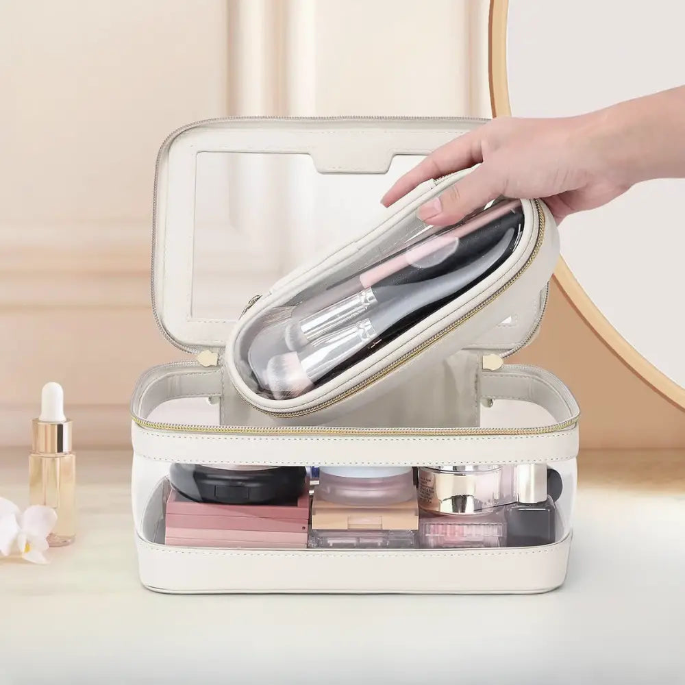 trousse de toilette transparente avion femme Image