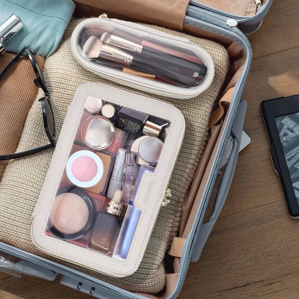 trousse de toilette transparente avion impermeable