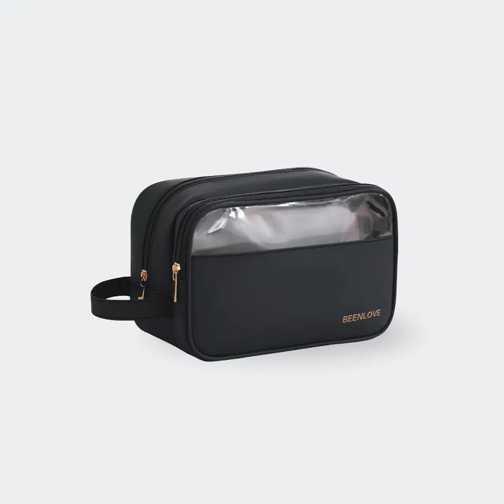trousse de toilette transparente noir