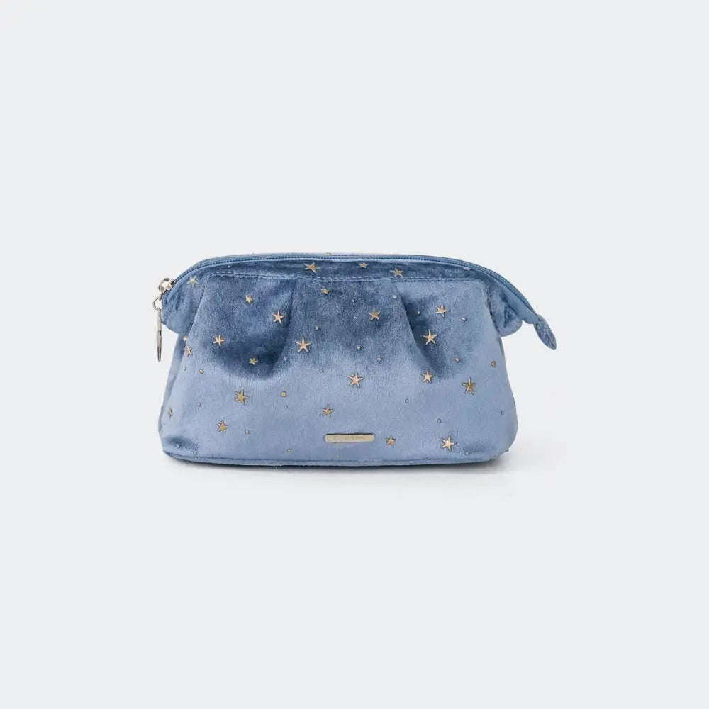 trousse de toilette velours bleu