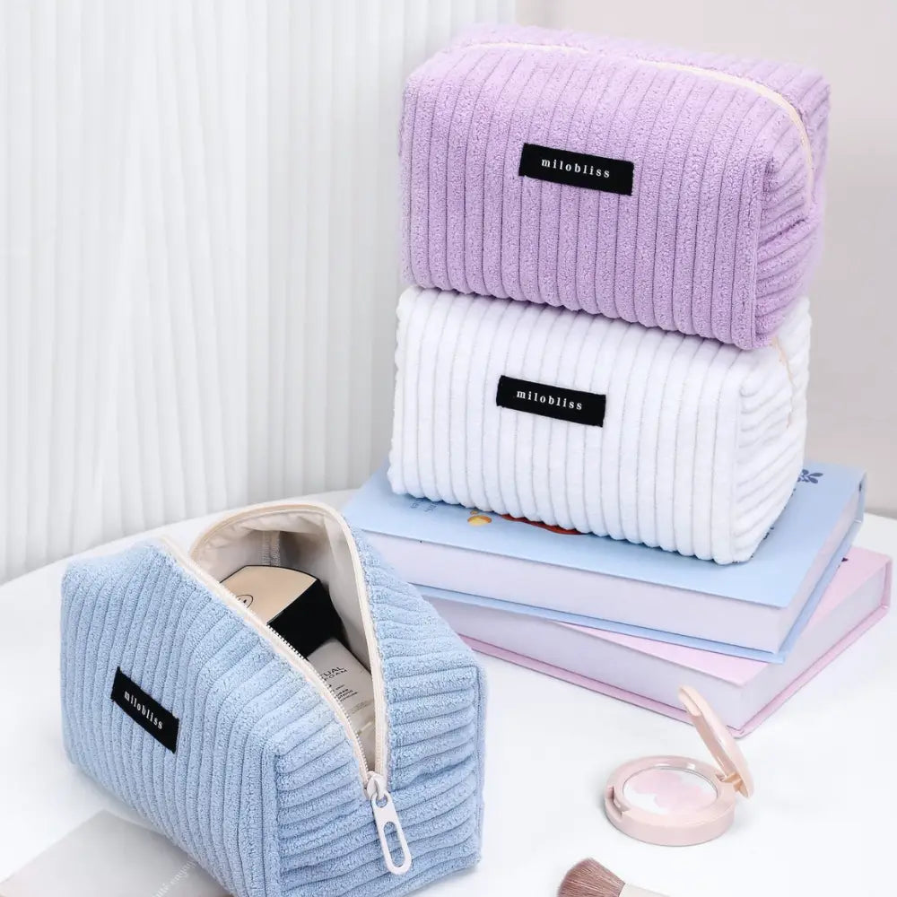 trousse de toilette velours côtelé imperméable