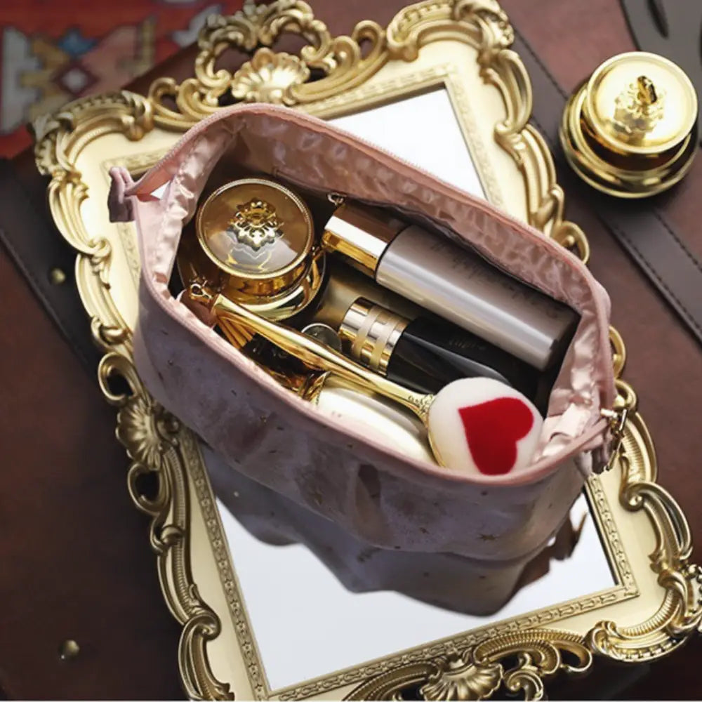 trousse de toilette velours pratique