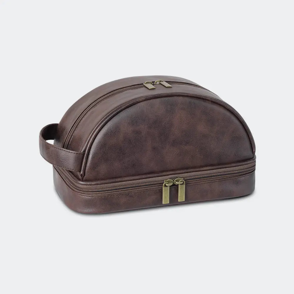 trousse de toilettes homme cuir vintage