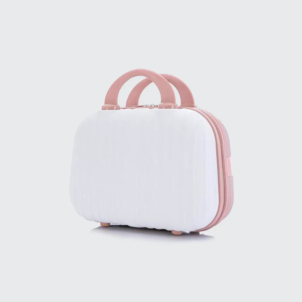 vanity rigide femme voyage blanc et rose