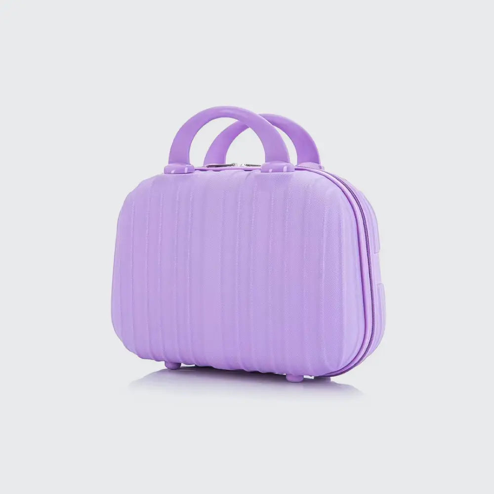 vanity trousse de toilette violet rigide avec anse